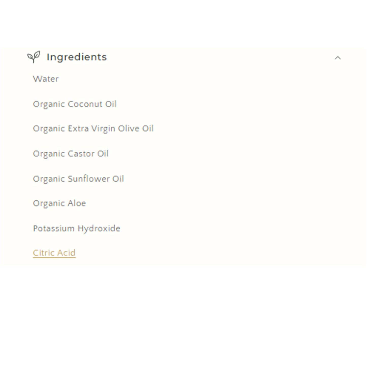 Organic Castile Soap - Concentrated