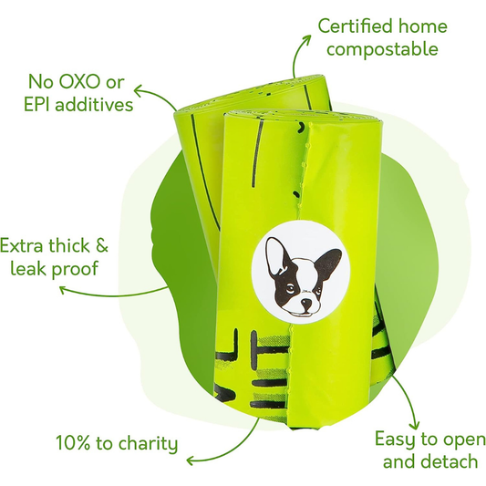 100% Certified Home Compostable Dog Poop Bags