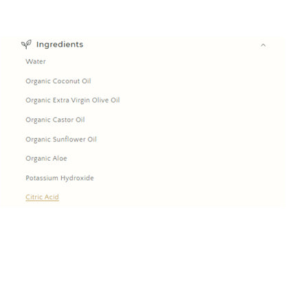Organic Castile Soap - Concentrated