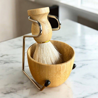 Natural Shaving Brush (option for stand and bar savings)