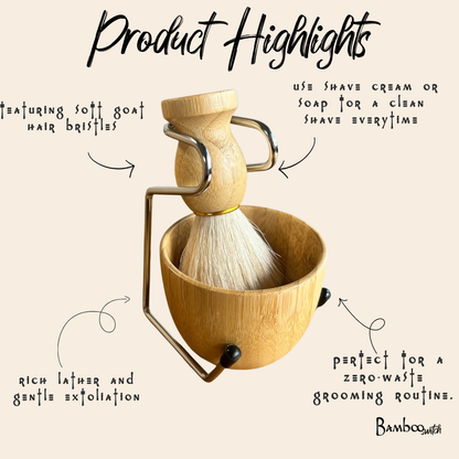 Natural Shaving Brush (option for stand and bar savings)