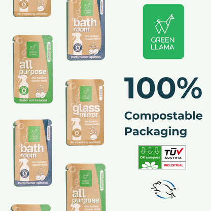 Green Llama Glass & Mirror Cleaner Refill Tablets